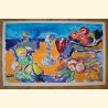 „Früchte auf Blau und Orange“